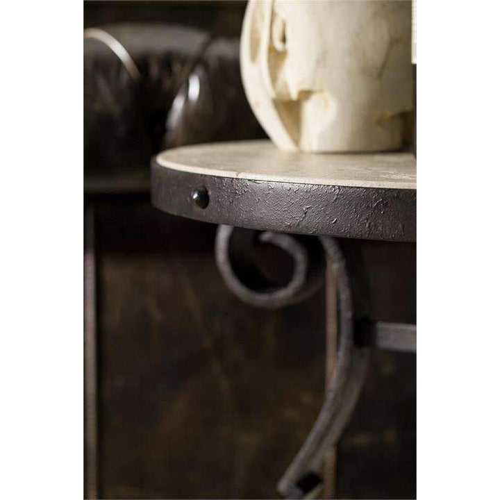 Luckenbach Metal and Stone End Table-Hooker-HOOKER-5960-80113-MTL-Side Tables-3-France and Son