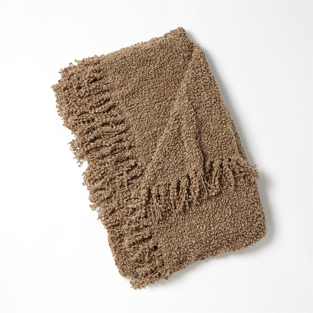 Textured Boucle Throw-Global Views-GVSA-7.91485-ThrowsOlive-3-France and Son