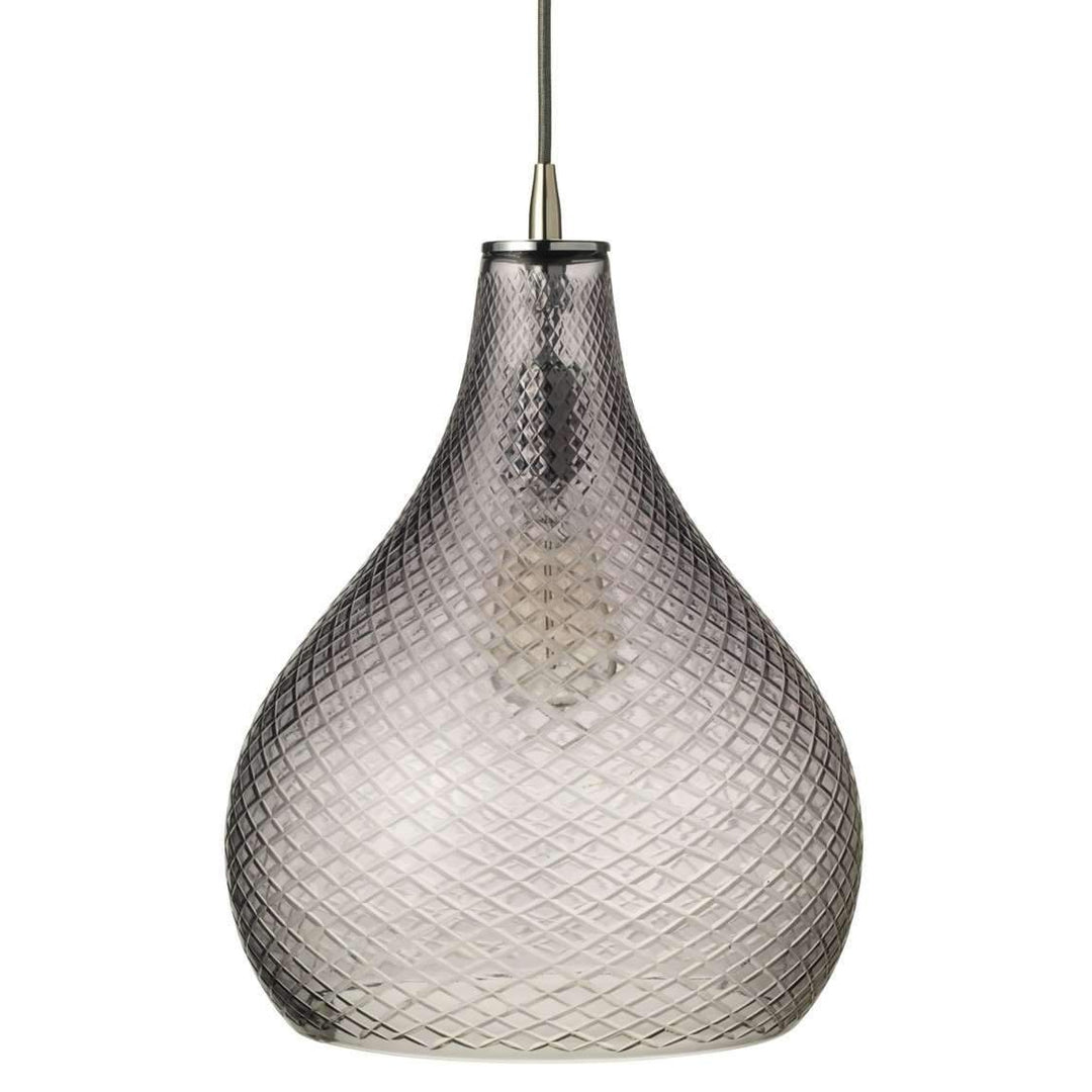 Large Cut Glass Curved Pendant in Grey Glass-Jamie Young-JAMIEYO-5CGCURV-LGGR-Pendants-1-France and Son