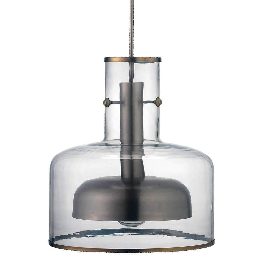 Clyde Pendant in Clear Glass with Gun Metal Hardware-Jamie Young-JAMIEYO-5CLYD-CLGM-Pendants-1-France and Son