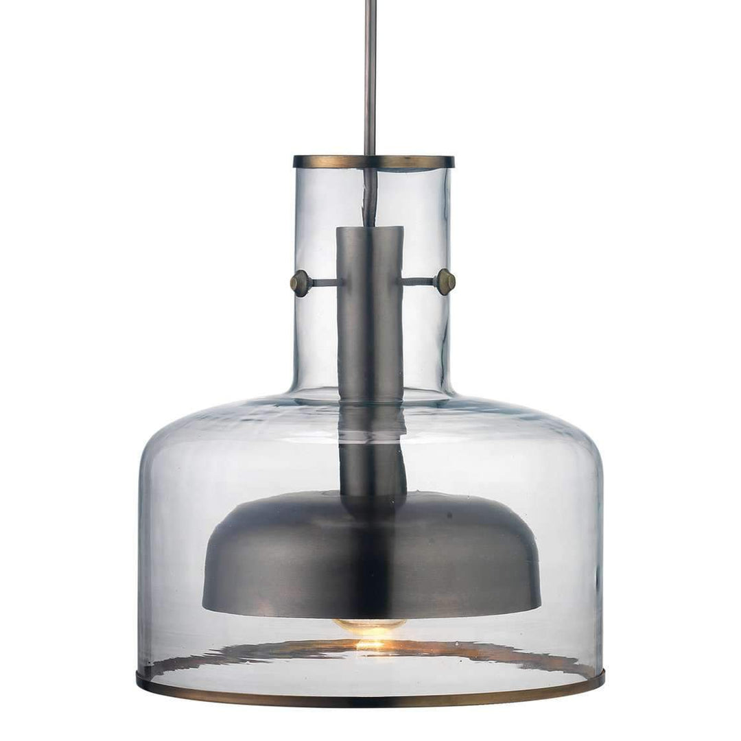 Clyde Pendant in Clear Glass with Gun Metal Hardware-Jamie Young-JAMIEYO-5CLYD-CLGM-Pendants-2-France and Son