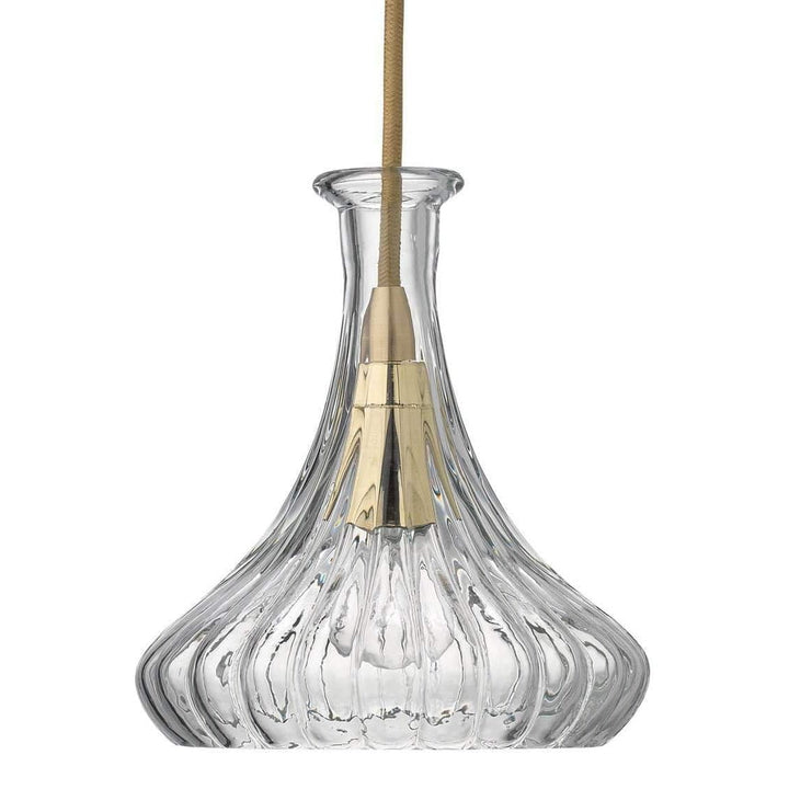 Sophia Carafe Pendant in Clear Glass with Brass Hardware-Jamie Young-JAMIEYO-5SOPH-CLBR-Pendants-1-France and Son