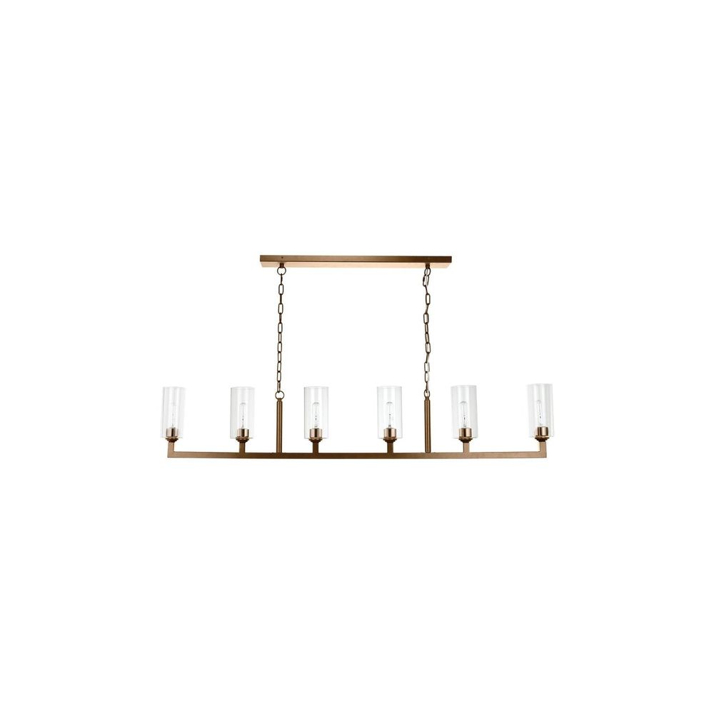 Linear 6 Light Chandelier Antique Brass-Jamie Young-JAMIEYO-5LINE6-ABCL-ChandeliersBrass-1-France and Son