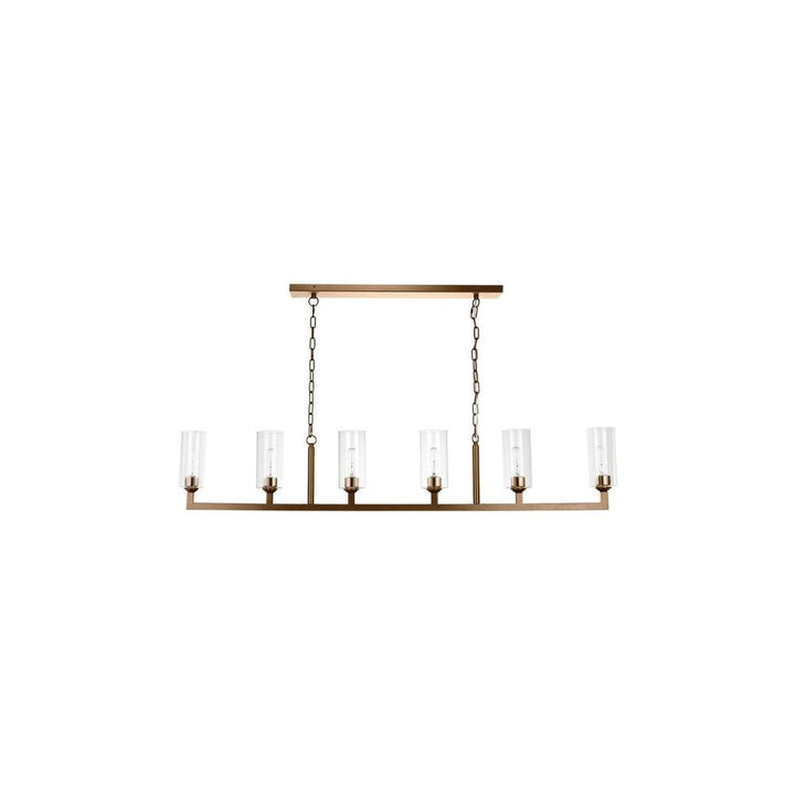 Linear 6 Light Chandelier Antique Brass-Jamie Young-JAMIEYO-5LINE6-ABCL-ChandeliersBrass-1-France and Son