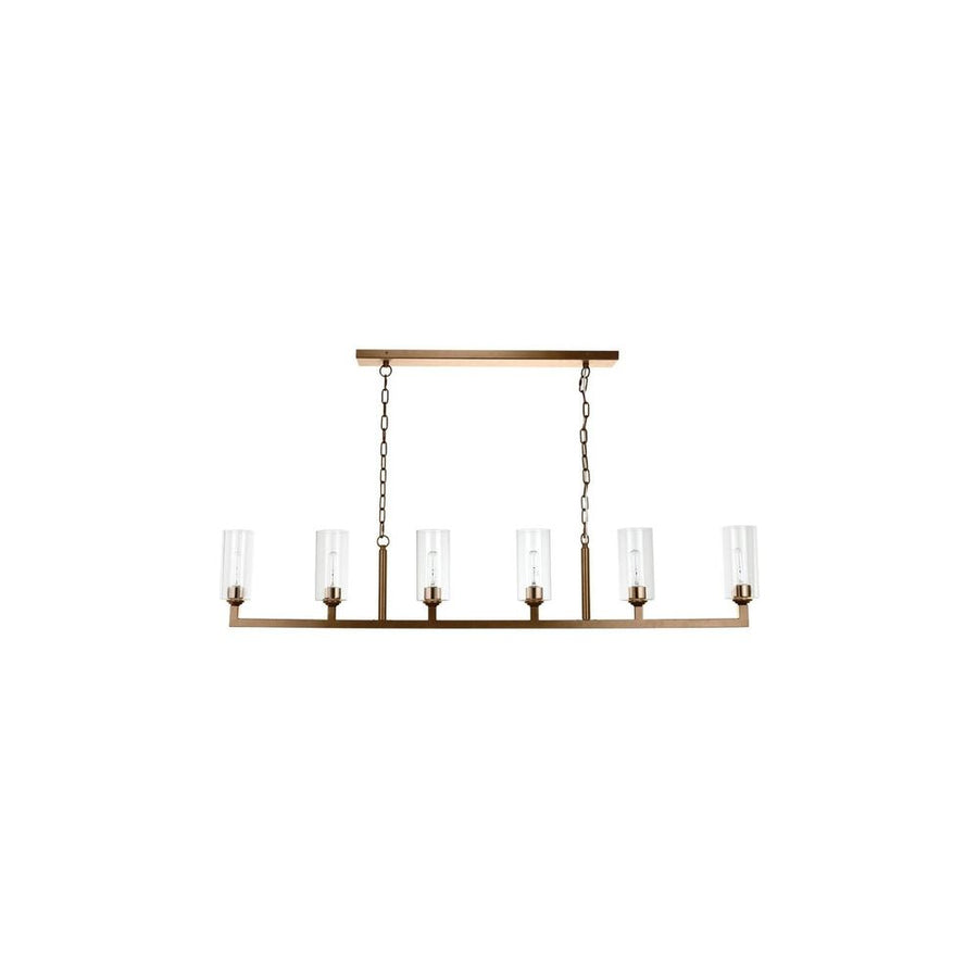Linear 6 Light Chandelier Antique Brass-Jamie Young-JAMIEYO-5LINE6-ABCL-ChandeliersBrass-1-France and Son