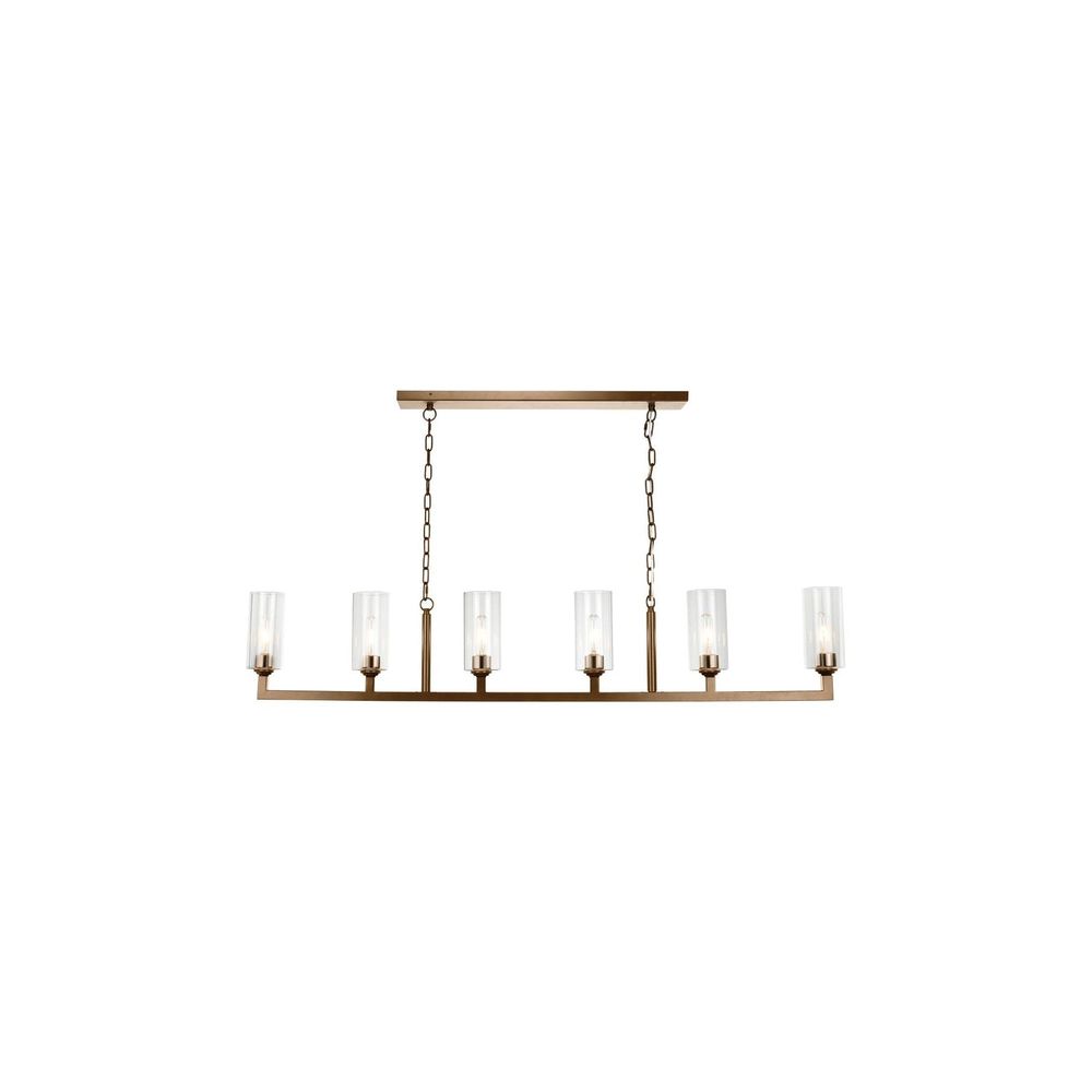 Linear 6 Light Chandelier Antique Brass-Jamie Young-JAMIEYO-5LINE6-ABCL-ChandeliersBrass-3-France and Son