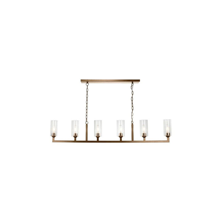 Linear 6 Light Chandelier Antique Brass-Jamie Young-JAMIEYO-5LINE6-ABCL-ChandeliersBrass-3-France and Son