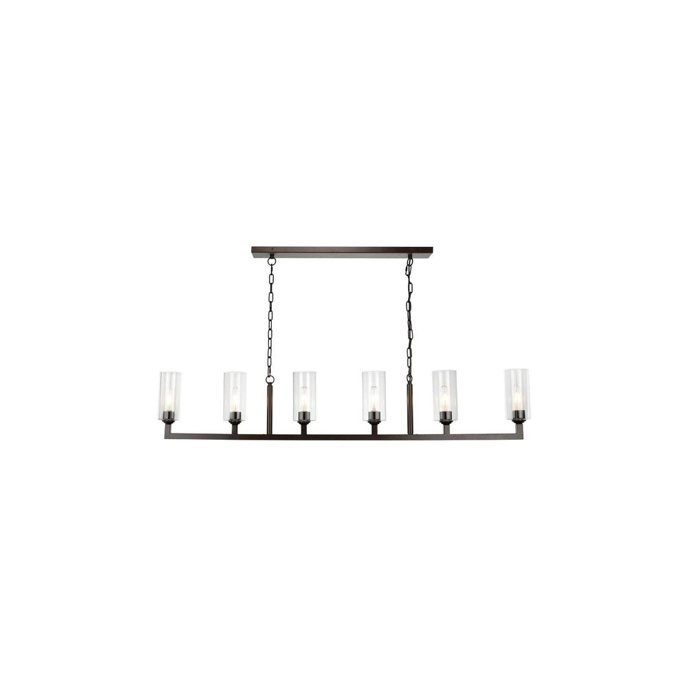 Linear 6 Light Chandelier Antique Brass-Jamie Young-JAMIEYO-5LINE6-ABCL-ChandeliersBrass-6-France and Son