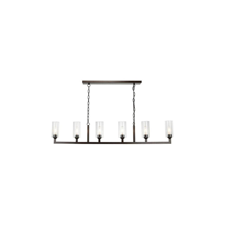 Linear 6 Light Chandelier Antique Brass-Jamie Young-JAMIEYO-5LINE6-ABCL-ChandeliersBrass-6-France and Son