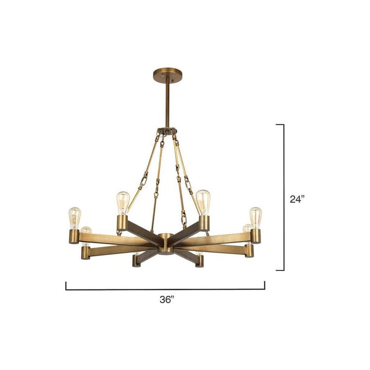 Manchester 8 Light Chandelier Brass-Jamie Young-JAMIEYO-5MAN8-CHAB-Chandeliers-3-France and Son