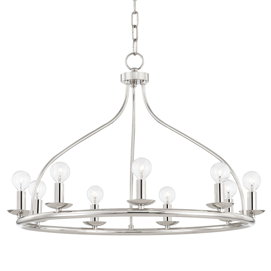 Kendra 9 Light Chandelier-Mitzi-HVL-H511809-PN-ChandeliersPolished Nickel-3-France and Son