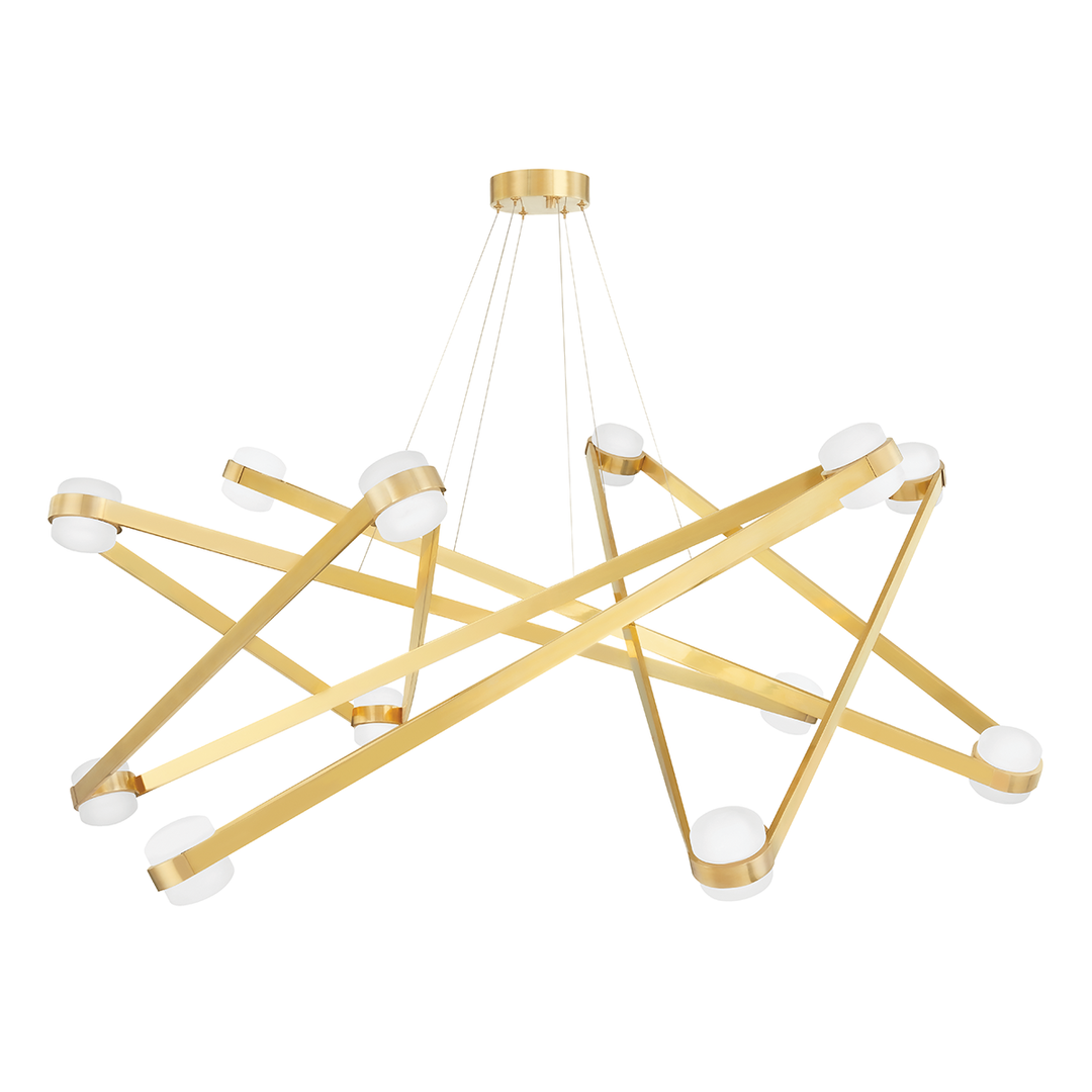 Orbit 12 Light Chandelier-Hudson Valley-HVL-2756-AGB-ChandeliersAged Brass-3-France and Son