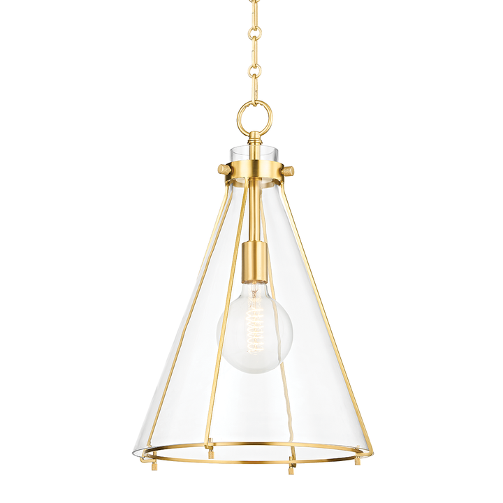 Eldridge 1 Light Pendant-Hudson Valley-HVL-7304-AGB-PendantsAged Brass-1-France and Son