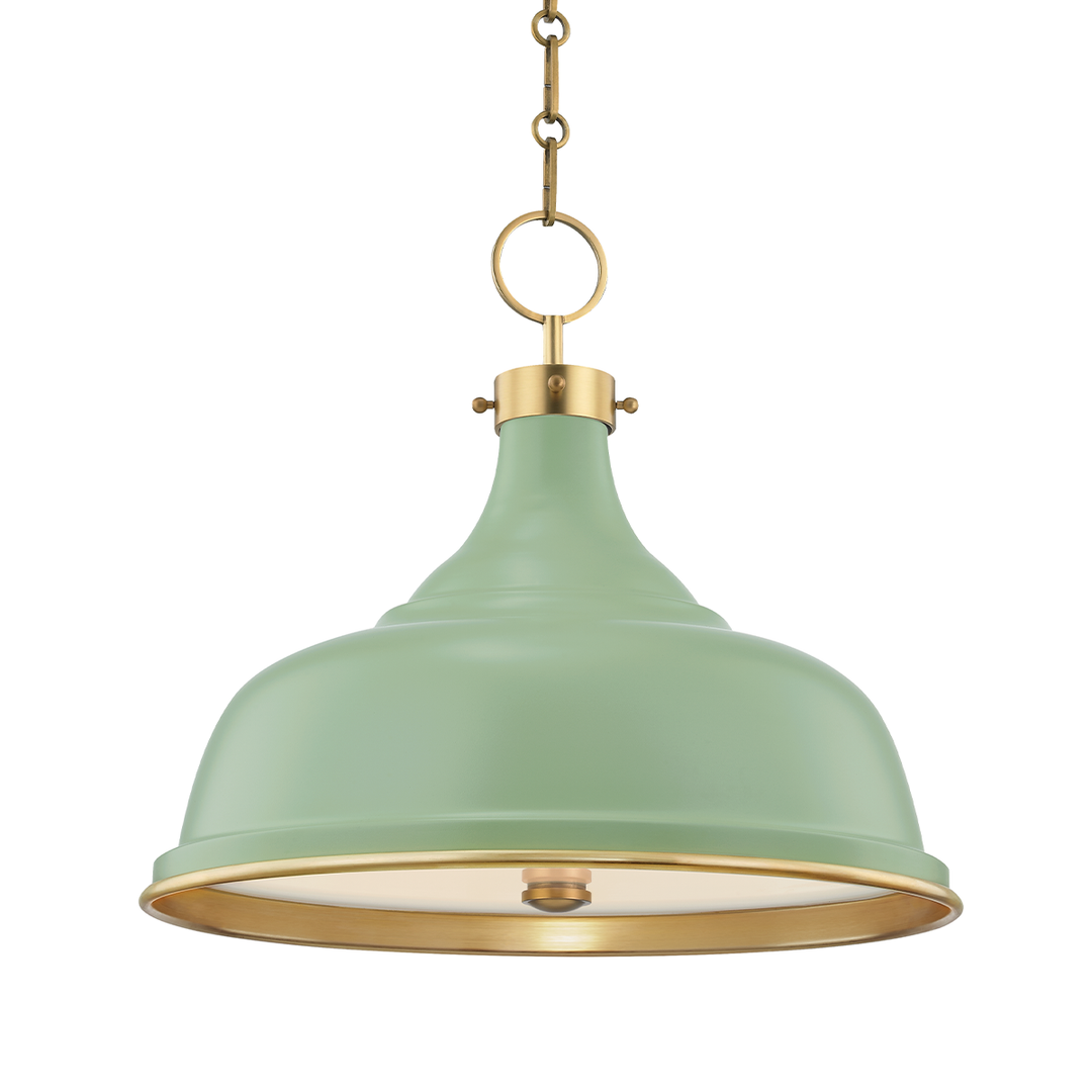 Painted No.1 Aged Brass Pendant-Hudson Valley-HVL-MDS300-AGB/LFG-PendantsLeaf Green Combo-7-France and Son