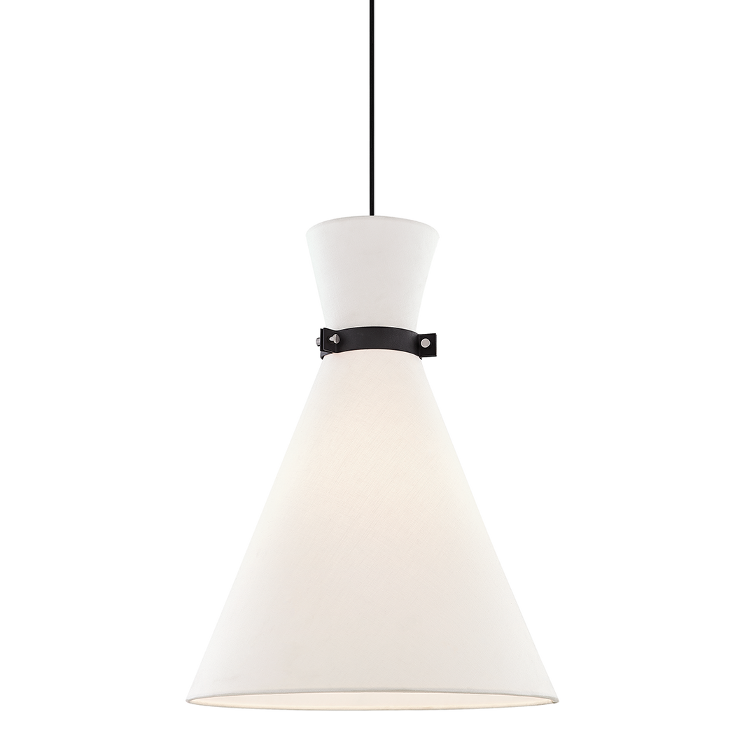 Julia 1 Light Large Pendant-Mitzi-HVL-H294701L-PN/BK-PendantsPolished Nickel / Black-3-France and Son