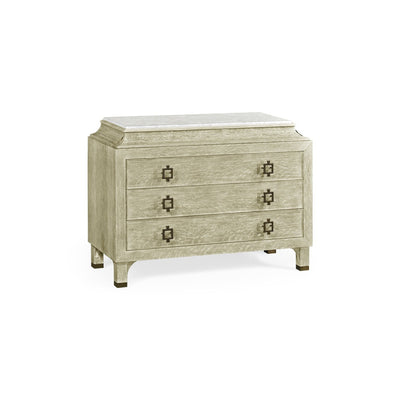 Oak Chest of Drawers with Marble Top-Jonathan Charles-JCHARLES-495652-GYO-DressersGreyed Oak & Carrara White Marble-1-France and Son