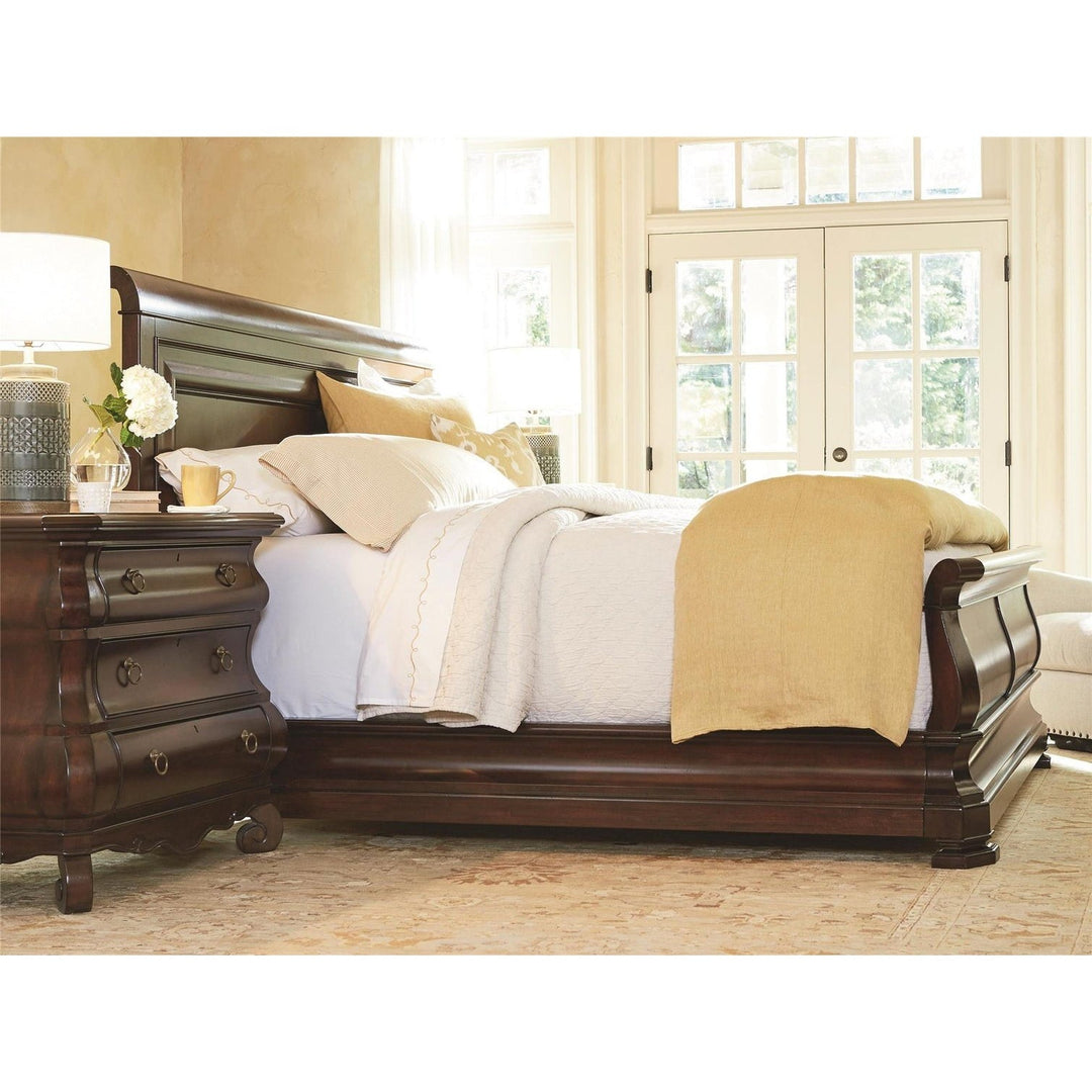 Reprise Sleigh Bed-Universal Furniture-UNIV-58177B-BedsClassical Cherry-Cal King-5-France and Son