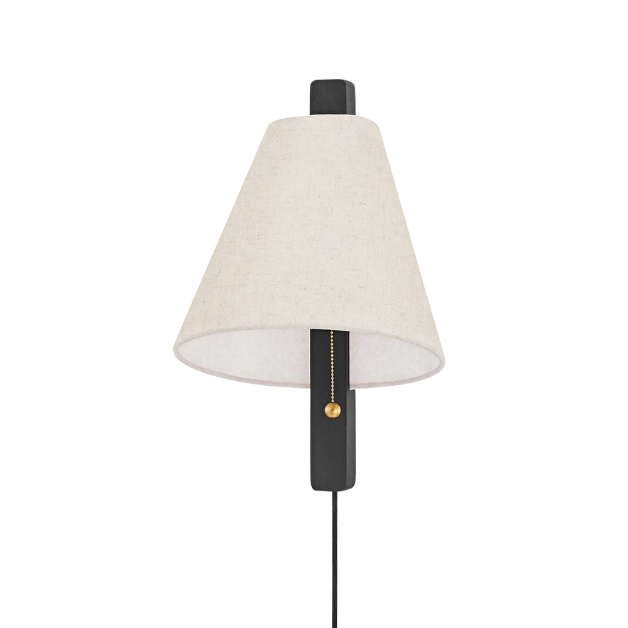 Ellen 1 Light Plug - In Sconce-Mitzi-HVL-HL636201-AGB/WCA-Wall LightingAged Brass / Wood Charred Ash-1-France and Son