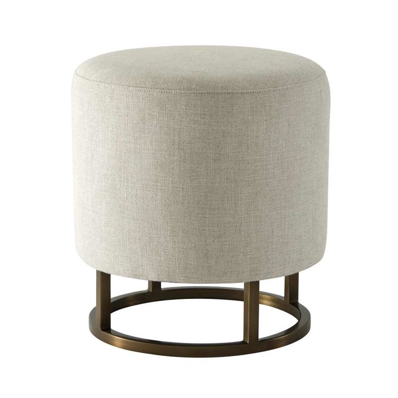 Beau Ottoman (Tall)-Theodore Alexander-THEO-TAS44005.1BBP-Stools & OttomansBrushed Pyrite-1-France and Son