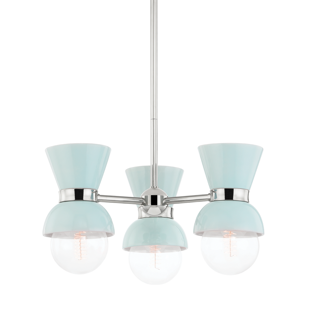 Gillian 3 Light Semi Flush-Mitzi-HVL-H469603-PN/CRB-Flush MountsPolished Nickel/Ceramic Gloss Robins Egg Blue-2-France and Son