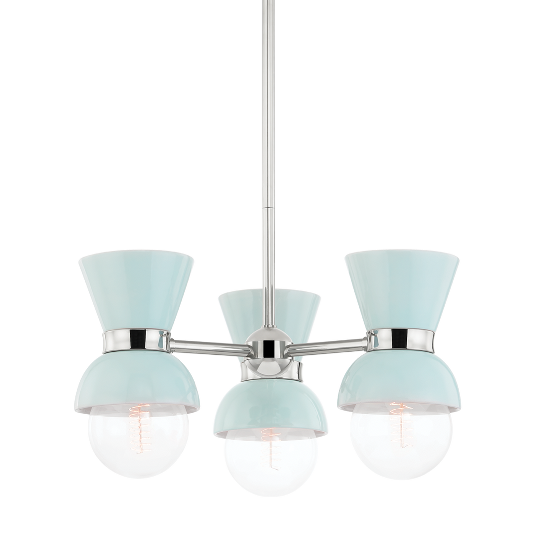 Gillian 3 Light Semi Flush-Mitzi-HVL-H469603-PN/CRB-Flush MountsPolished Nickel/Ceramic Gloss Robins Egg Blue-2-France and Son