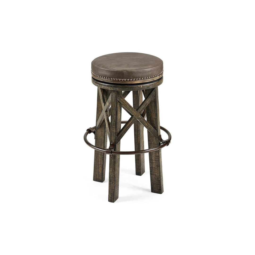 Casual Bar Stool-Jonathan Charles-JCHARLES-491071-DTD-Bar StoolsDark Driftwood-5-France and Son