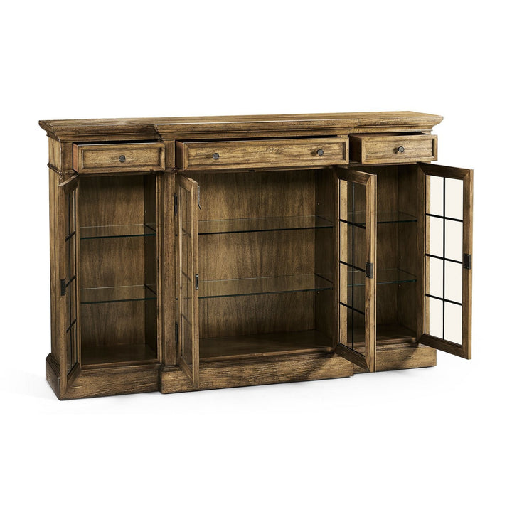 Four Door China Display Cabinet-Jonathan Charles-JCHARLES-491027-CFW-Bookcases & CabinetsCountry Walnut-8-France and Son