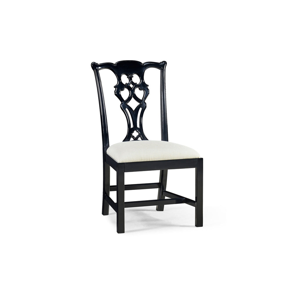 Spark Chippendale Side Chair-Jonathan Charles-JCHARLES-493330-SC-BLA-F053-Dining ChairsBlack-2-France and Son