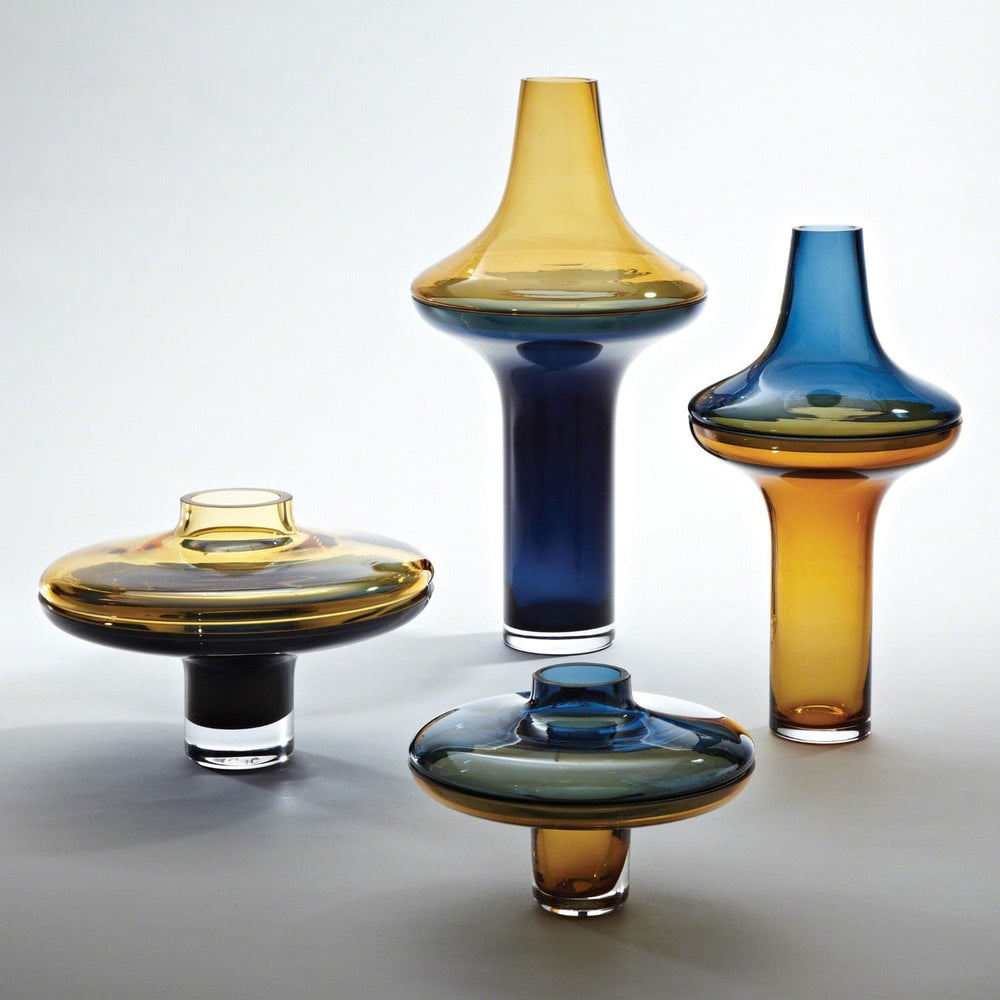 Low Cobalt Over Amber Vase-Global Views-GVSA-6.60286-Vases-2-France and Son