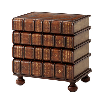Hand Carved and Gilt Faux Book Nightstand-Theodore Alexander-THEO-6000-017BD-Nightstands-1-France and Son