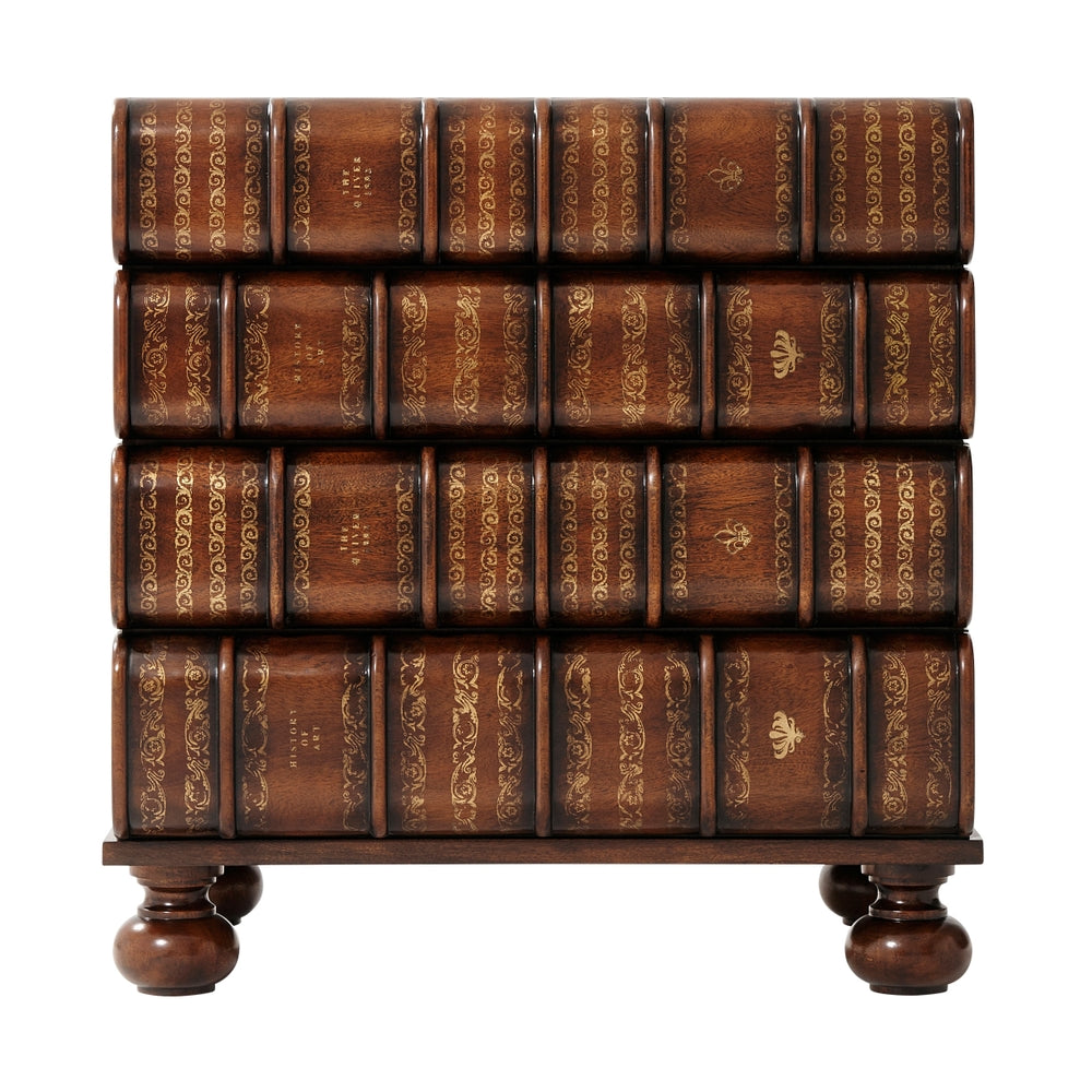 Hand Carved and Gilt Faux Book Nightstand-Theodore Alexander-THEO-6000-017BD-Nightstands-2-France and Son