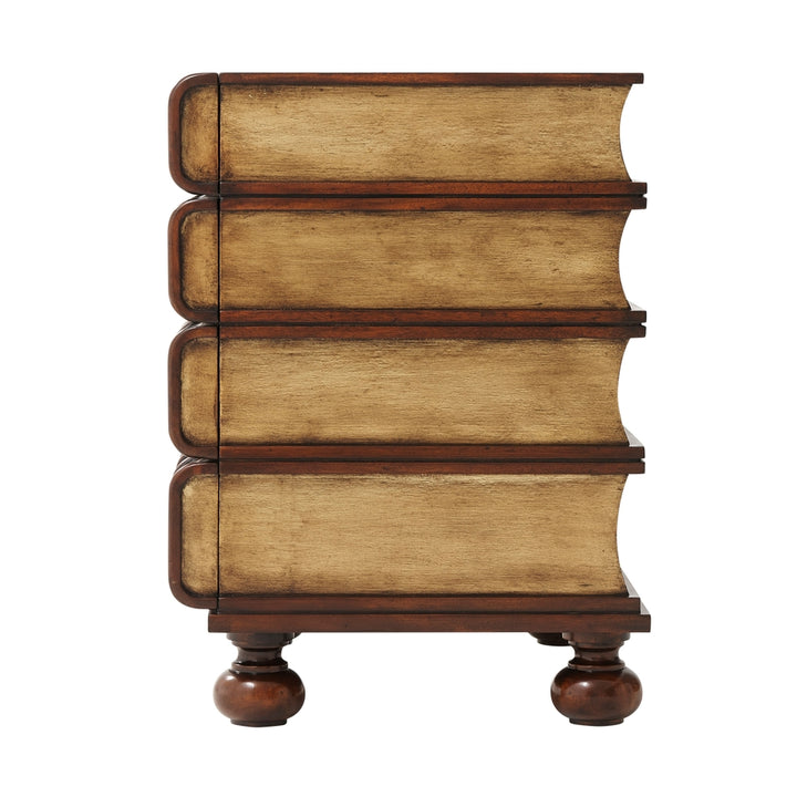 Hand Carved and Gilt Faux Book Nightstand-Theodore Alexander-THEO-6000-017BD-Nightstands-3-France and Son
