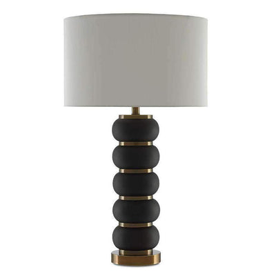 Luko Table Lamp-Currey-CURY-6000-0276-Table LampsWhite Mud/Antique Brass-4-France and Son