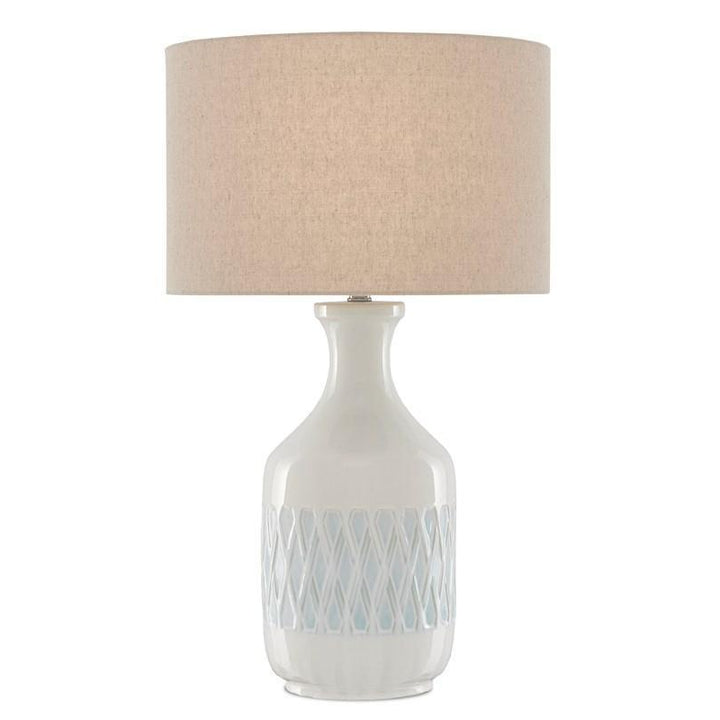 Samba Table Lamp-Currey-CURY-6000-0516-Table LampsWhite / Sky Blue & Beige Linen-3-France and Son