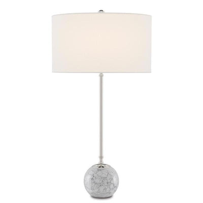 Villette Table Lamp-Currey-CURY-6000-0646-Table LampsGray & White Veined Marble/Polished Nickel-1-France and Son