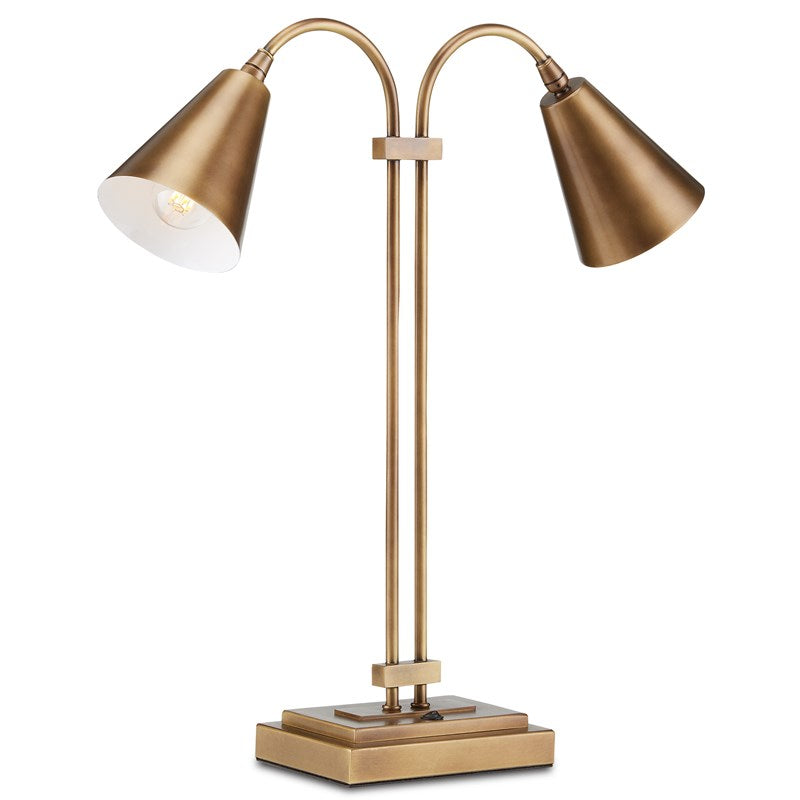 Symmetry Double Desk Lamp-Currey-CURY-6000-0784-Table LampsBrass-1-France and Son
