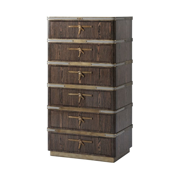 Iconic Hi Boy Chest of Drawers-Theodore Alexander-THEO-6005-614-DressersDark Walnut Finish-1-France and Son