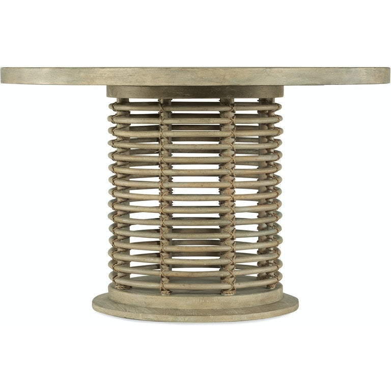 Surfrider 48in Rattan Round Dining Table-Hooker-HOOKER-6015-75203-80-Dining TablesLight Wood-1-France and Son