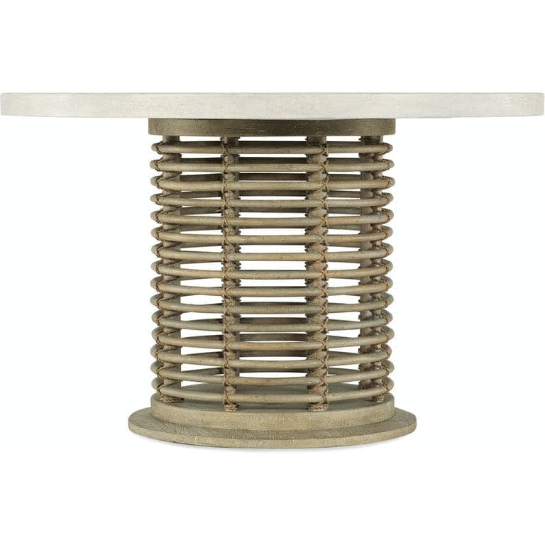 Surfrider 48in Rattan Round Dining Table-Hooker-HOOKER-6015-75203-80-Dining TablesLight Wood-7-France and Son
