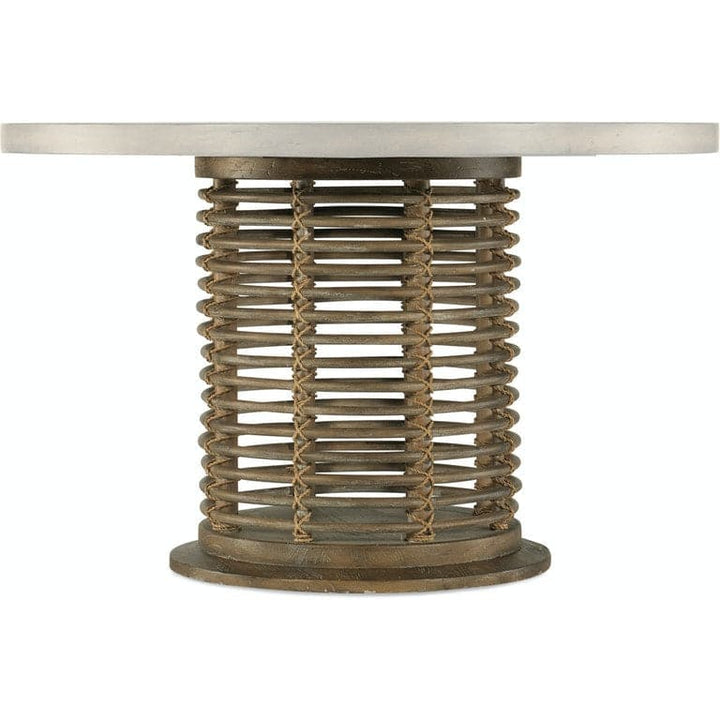 Surfrider 48in Rattan Round Dining Table-Hooker-HOOKER-6015-75203-80-Dining TablesLight Wood-8-France and Son
