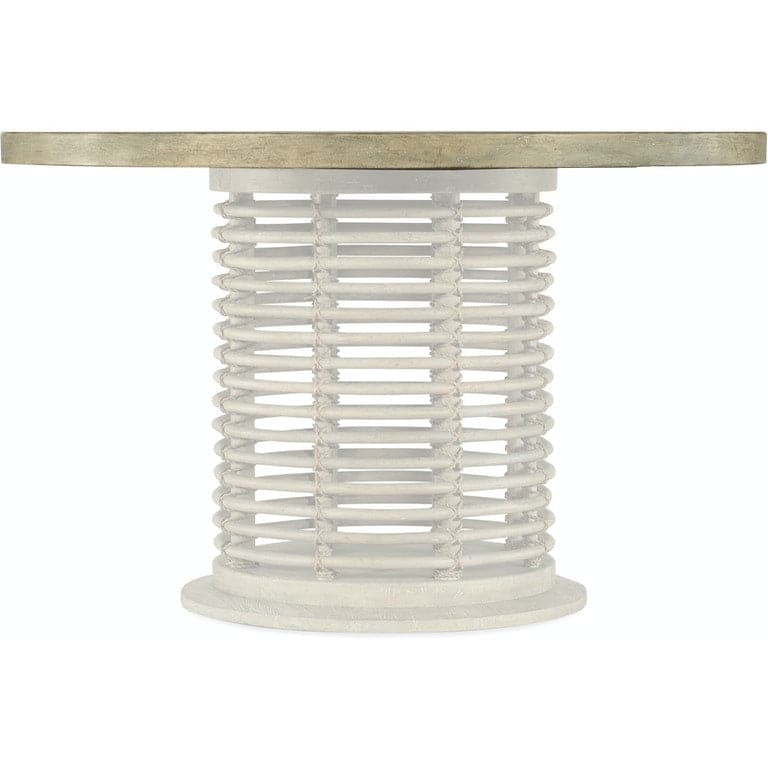 Surfrider 48in Rattan Round Dining Table-Hooker-HOOKER-6015-75203-80-Dining TablesLight Wood-9-France and Son