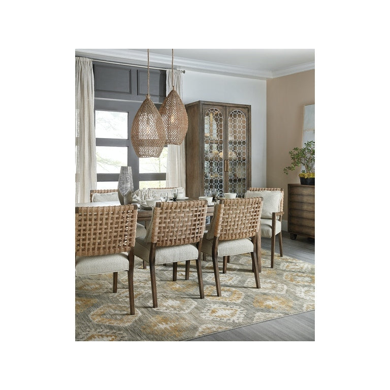 Woven Back Side Chair-Hooker-HOOKER-6015-75311-89-Dining ChairsDark Wood-3-France and Son