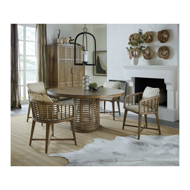 60in Rattan Round Dining Table-Hooker-HOOKER-6015-75213-89-Dining Tables-2-France and Son
