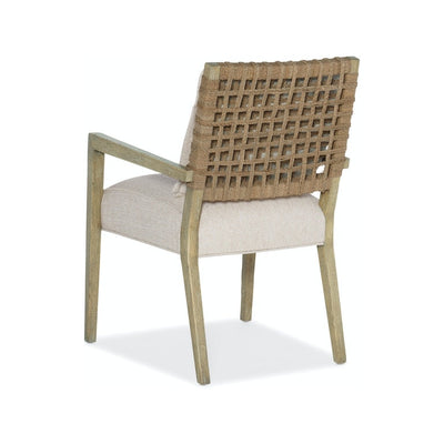 Woven Back Arm Chair-Hooker-HOOKER-6015-75301-89-Dining ChairsDark Wood-6-France and Son