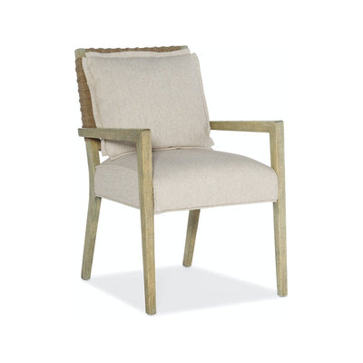 Woven Back Arm Chair-Hooker-HOOKER-6015-75301-80-Dining ChairsDrift Wood-2-France and Son