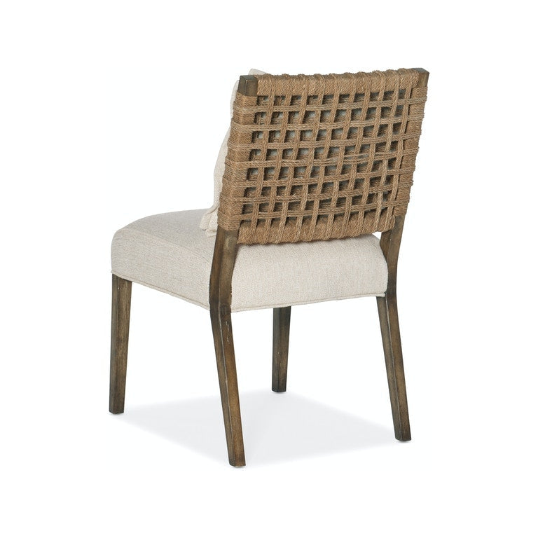Woven Back Side Chair-Hooker-HOOKER-6015-75311-89-Dining ChairsDark Wood-5-France and Son
