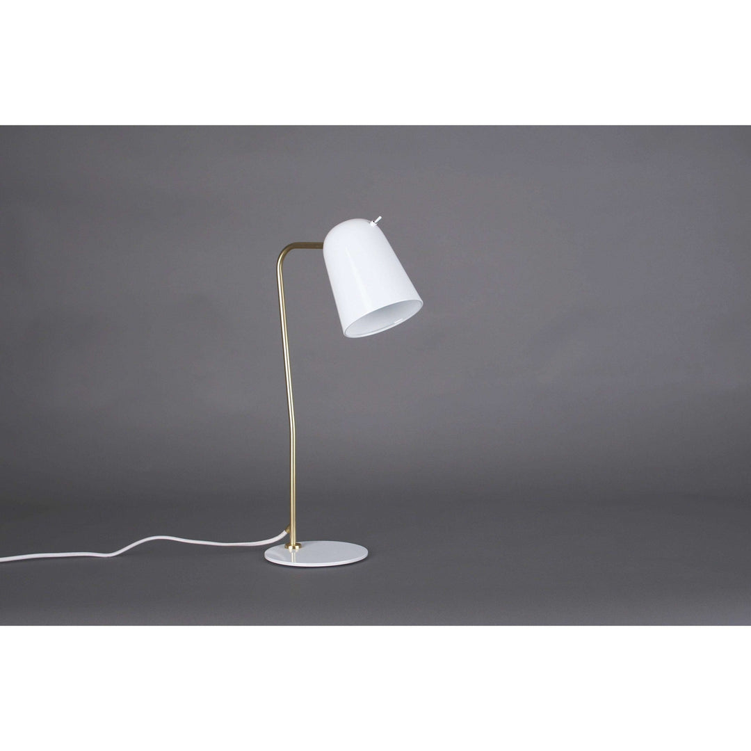 Dobi Table Lamp - White/Brass - SEED-SQ-2181D-WH - seed design