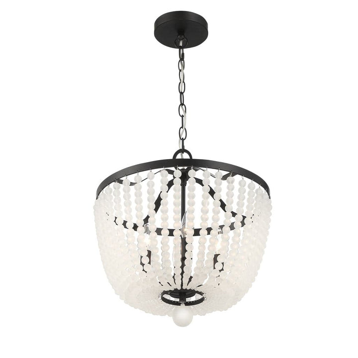 Rylee 4 Light Chandelier-Crystorama Lighting Company-CRYSTO-604-MK-FR-ChandeliersMatte Black White-5-France and Son