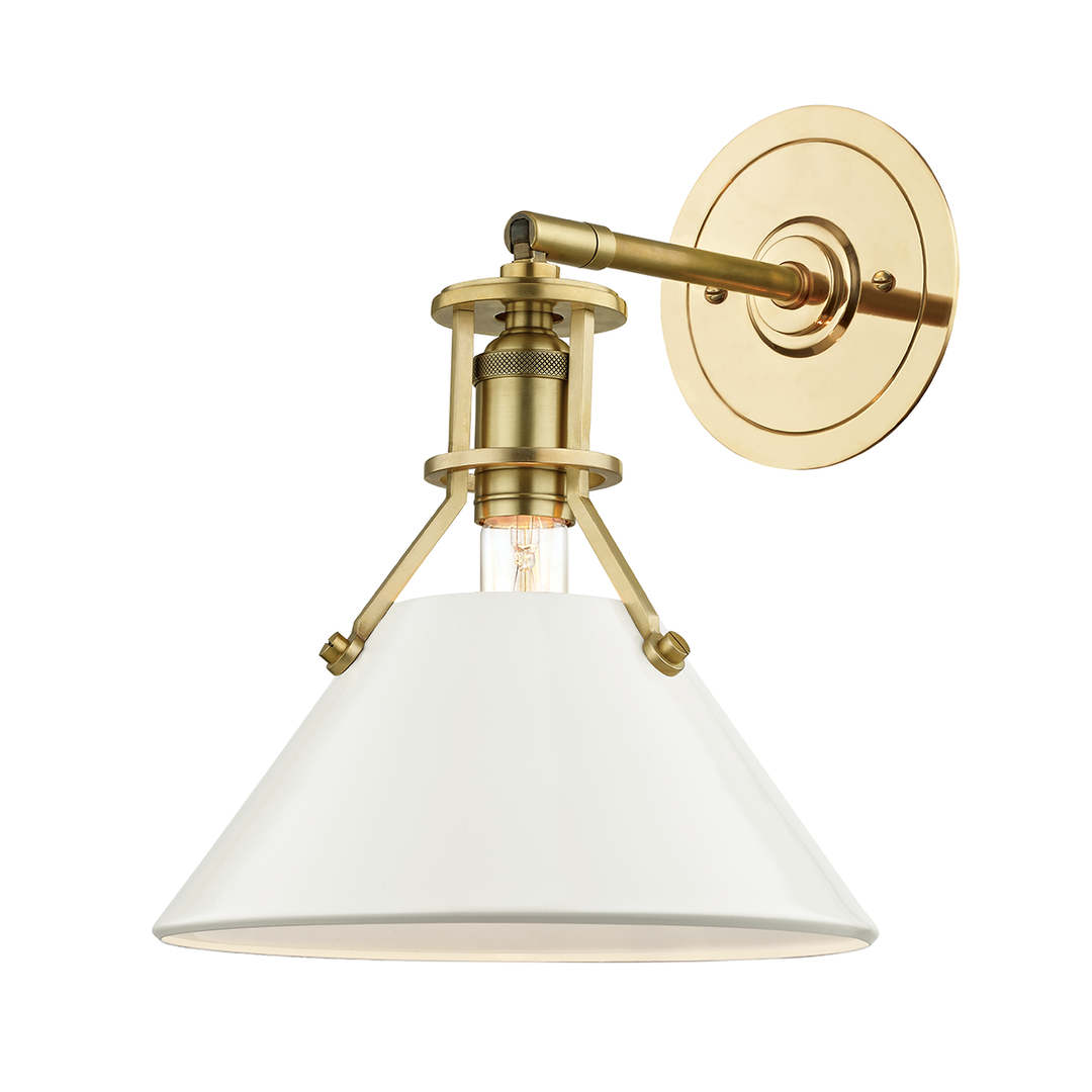 Painted No.2 - 1 Light Wall Sconce-Hudson Valley-HVL-MDS350-AGB/OW-Outdoor Wall SconcesOff White-4-France and Son