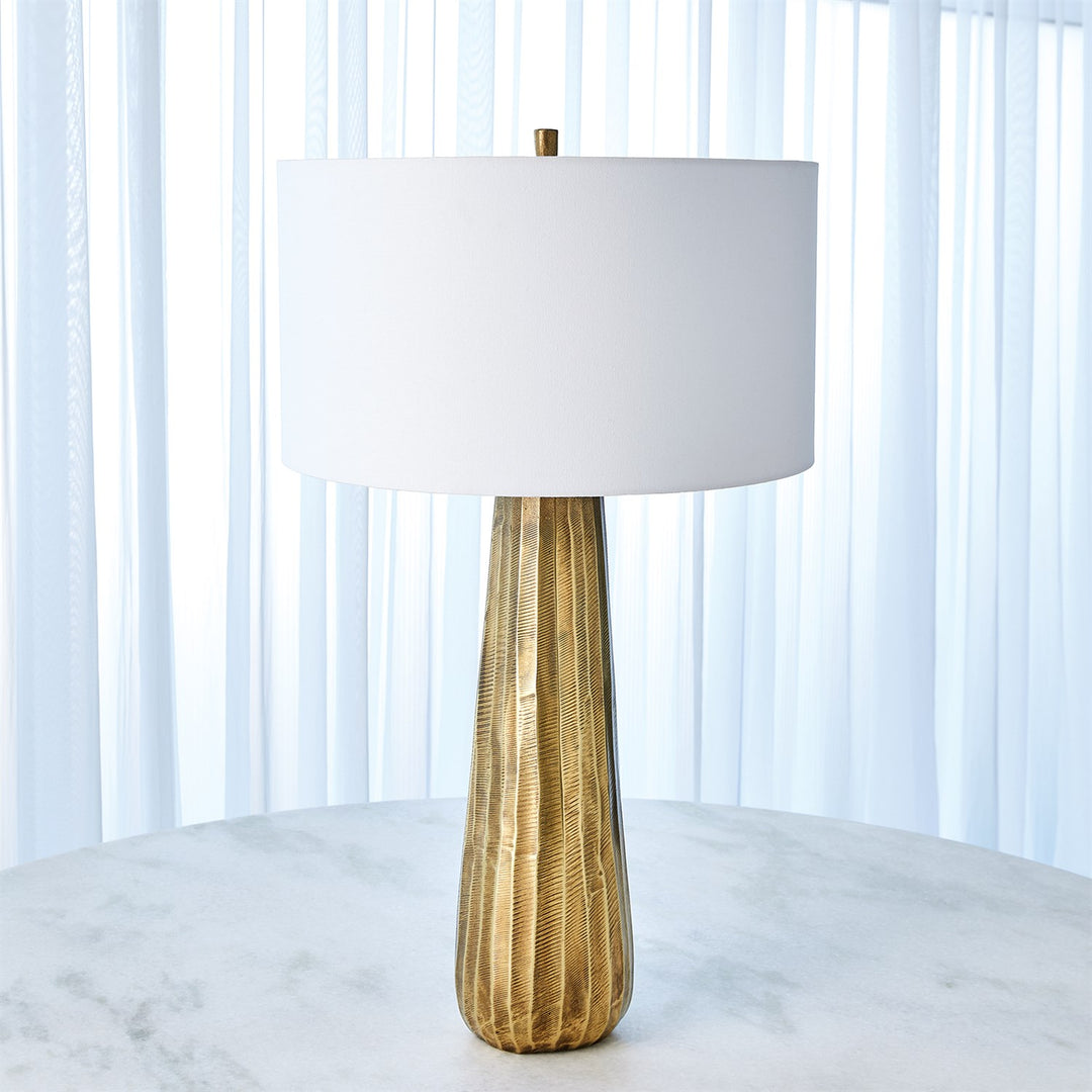 Chased Round Table Lamp-Global Views-GVSA-7.91510-Table LampsAntique Brass-4-France and Son